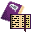 closed guestbook with open one leaning against it icon,